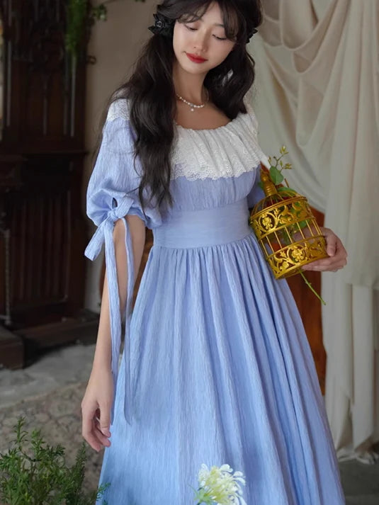 Dreamy Vintage Balloon Sleeve Dress