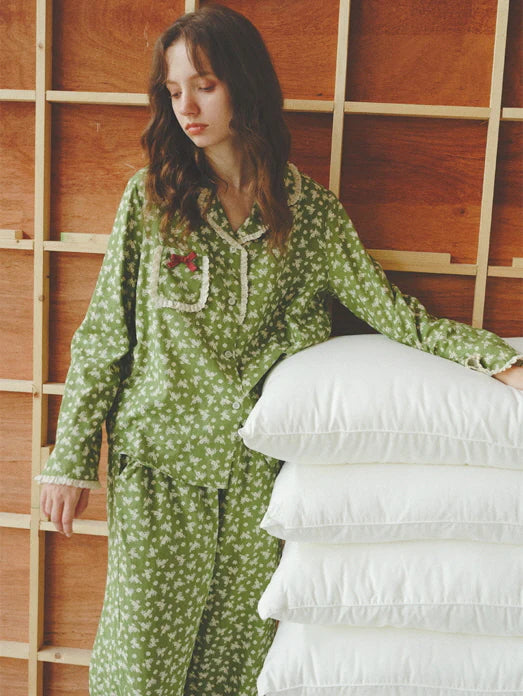 Green Meadow Lace Pajama Set