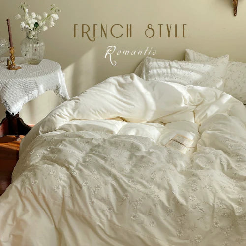 Floral Embroidery Haven Bedding Set