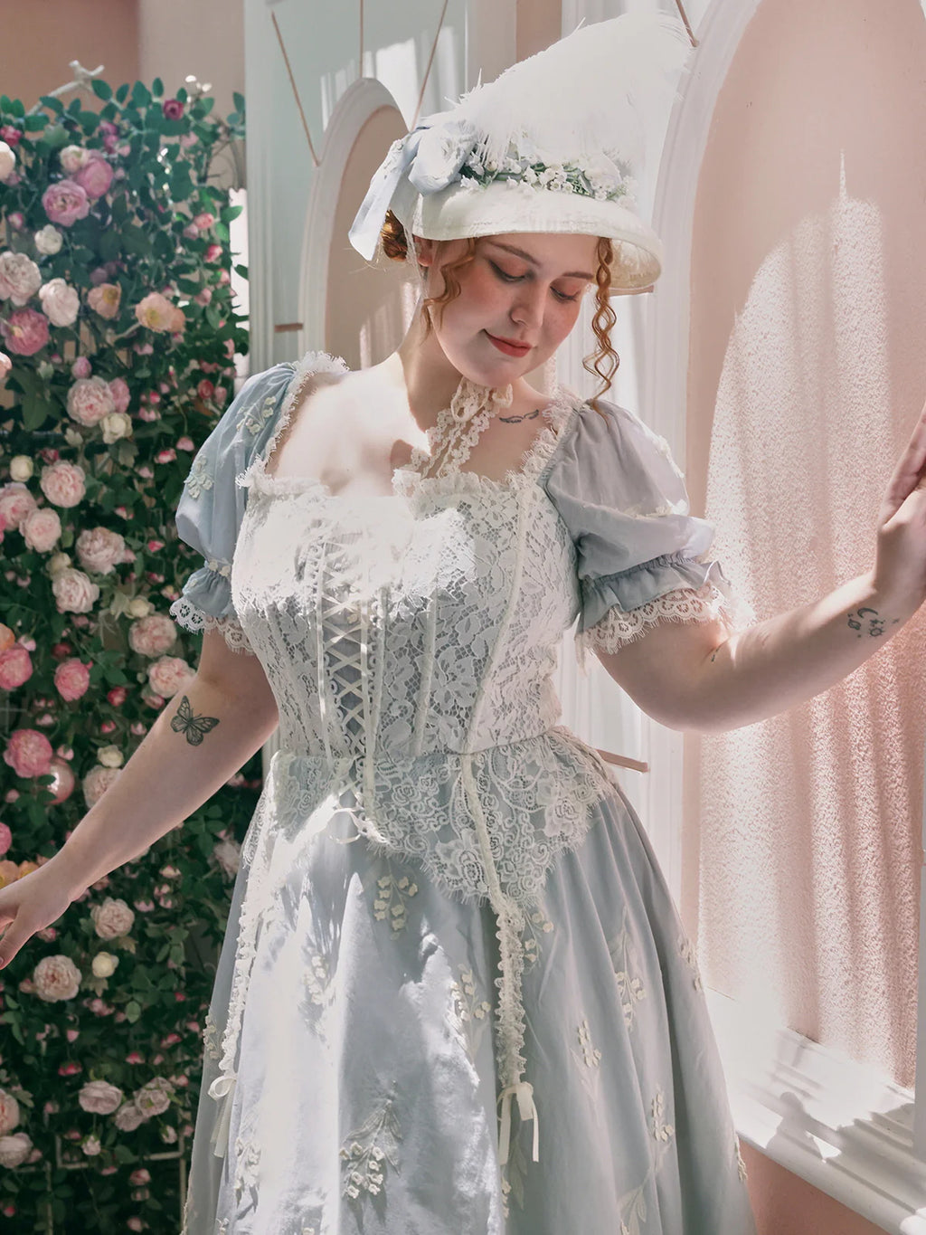 Regency Garden Lace Corset Dress