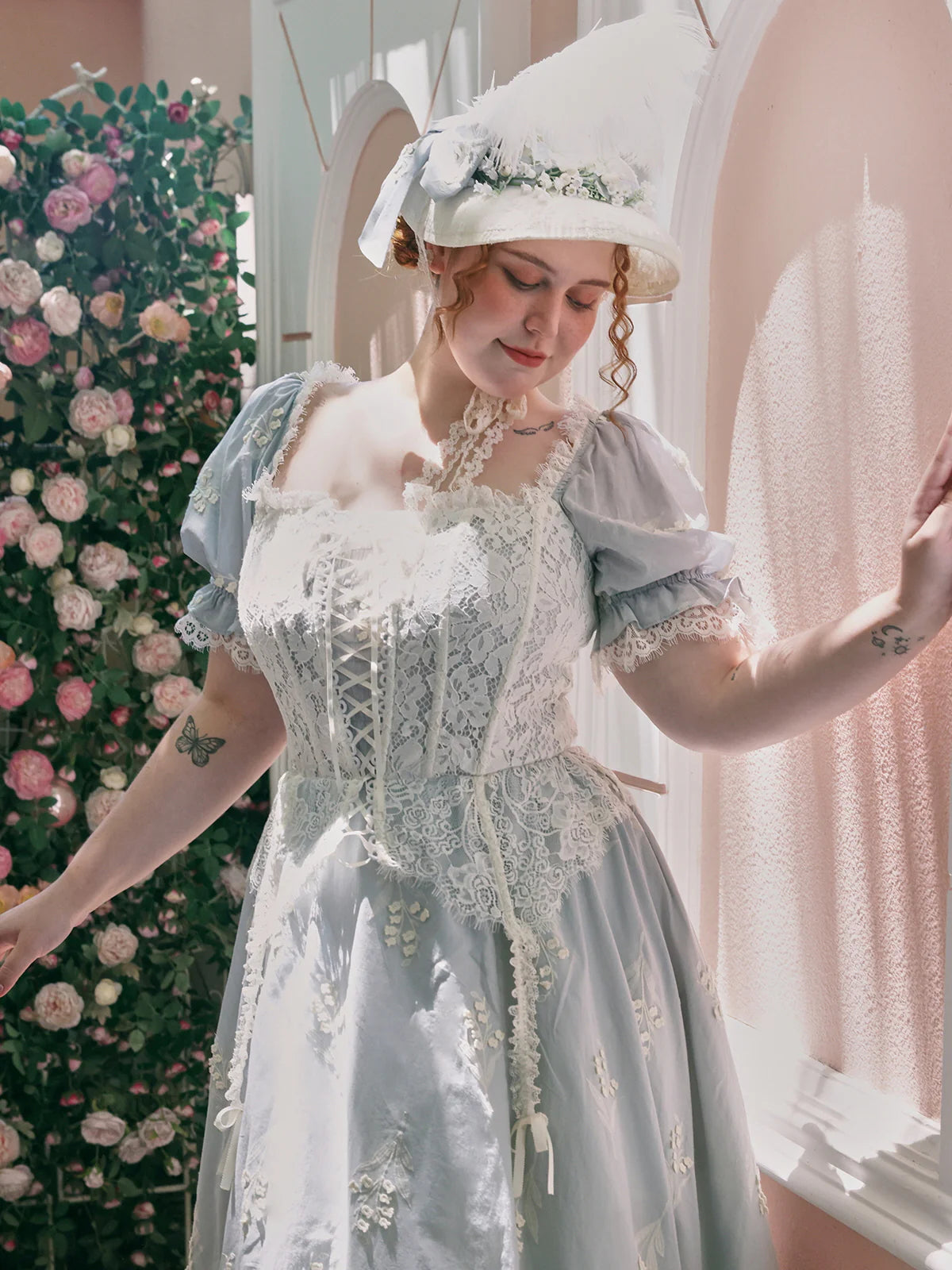 Regency Garden Lace Corset Dress