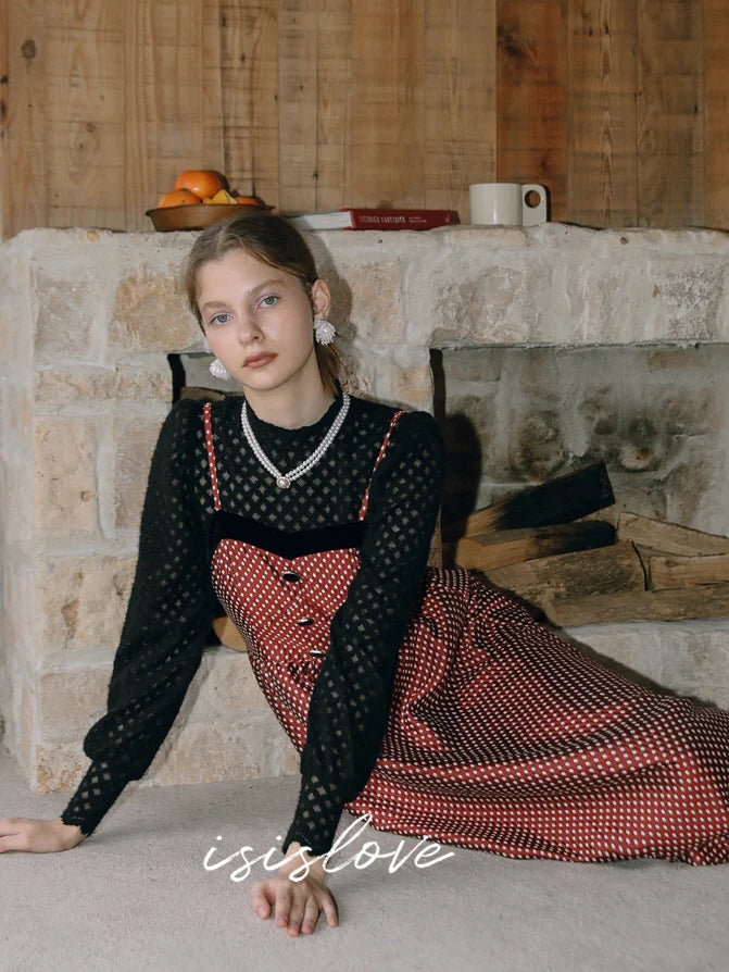 Vintage Charm Polka Dot Midi Dress