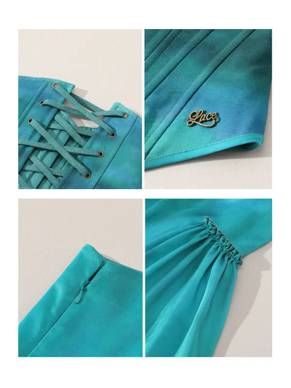 Elegant Ocean Siren Corset & Skirt