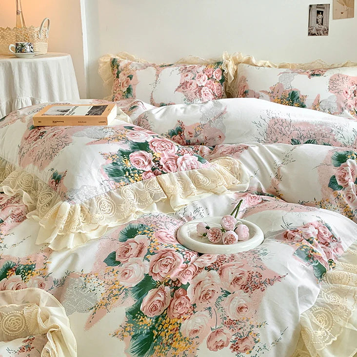 Cotton Floral Princess Bedding Set
