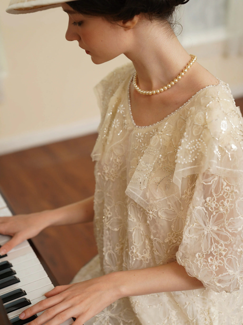 Ivory Lace Garden Waltz Dress