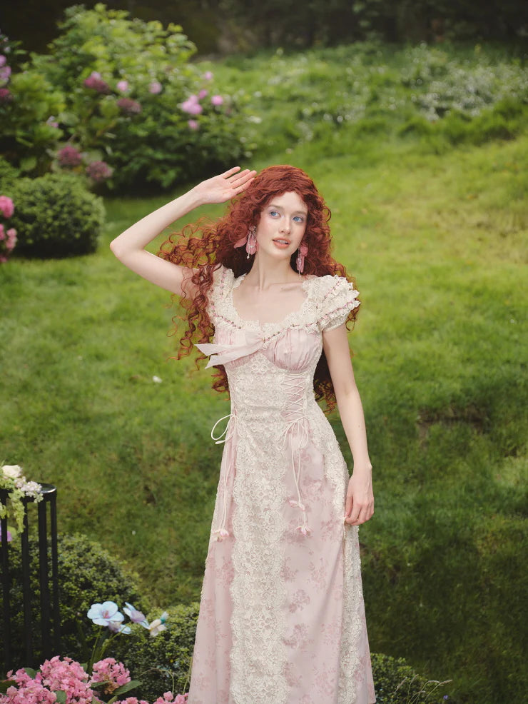 Enchanted Rose Garden Lace-Up Dress