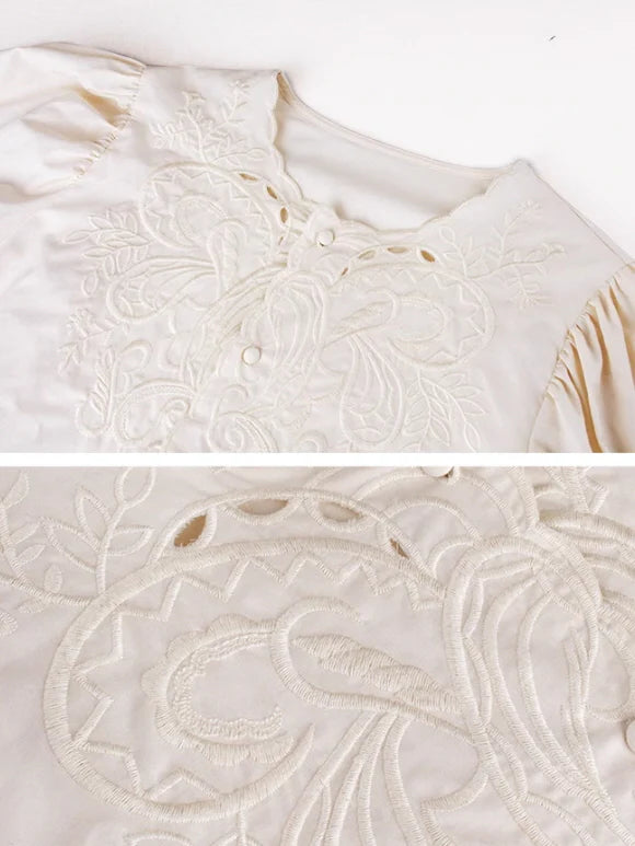 Vintage Embroidered Lace Blouse