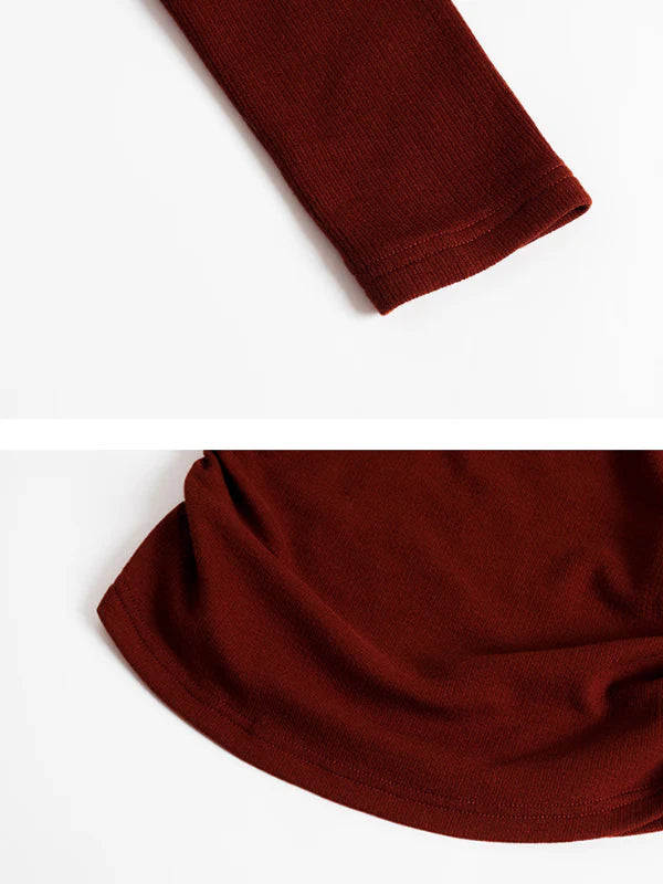 Rosette Ruffle Knit Top