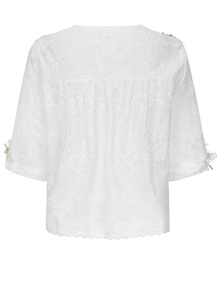 Ella's Retro Floral Elegance Blouse