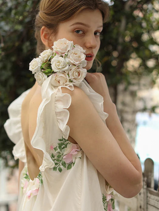 Blossom Whisper Embroidered Fairy Dress