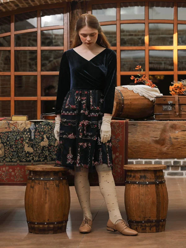 Velvety Symphony of Elegance Dress