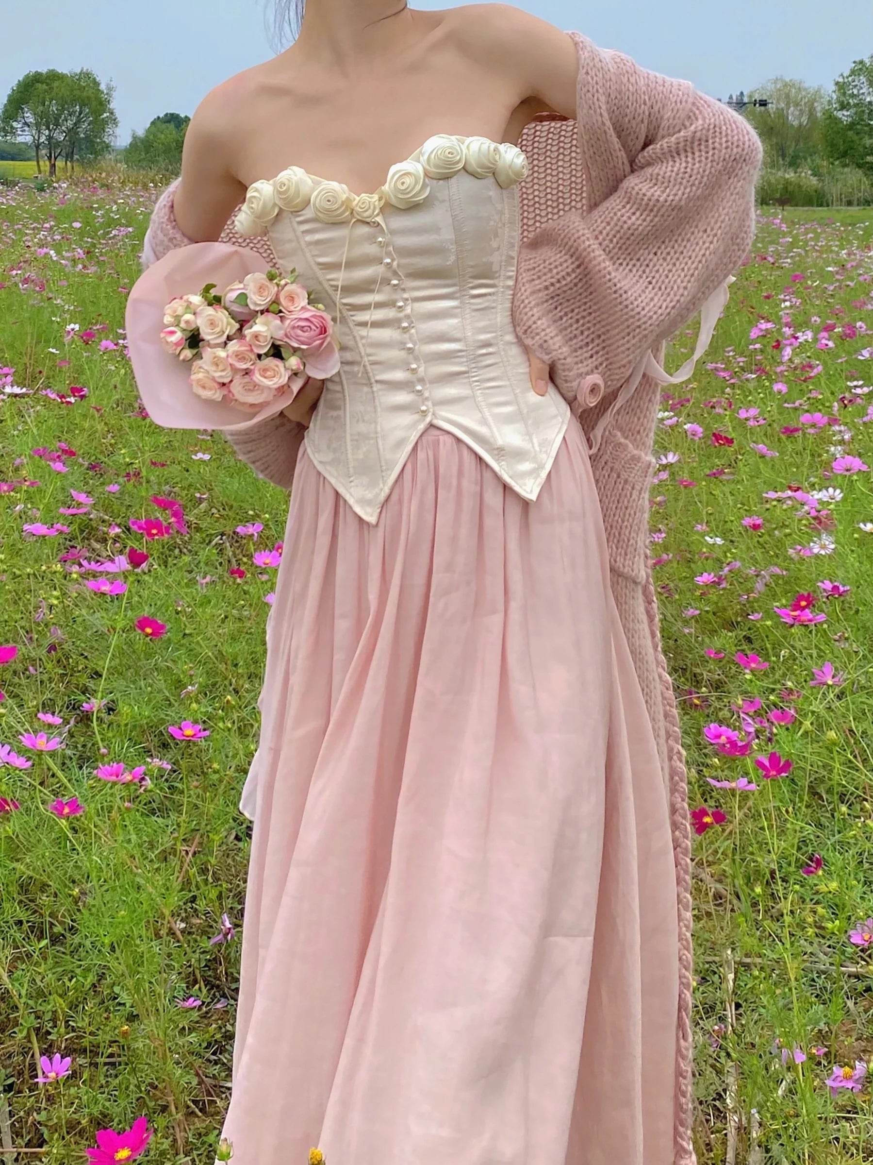 Rose Blossom Herringbone Corset