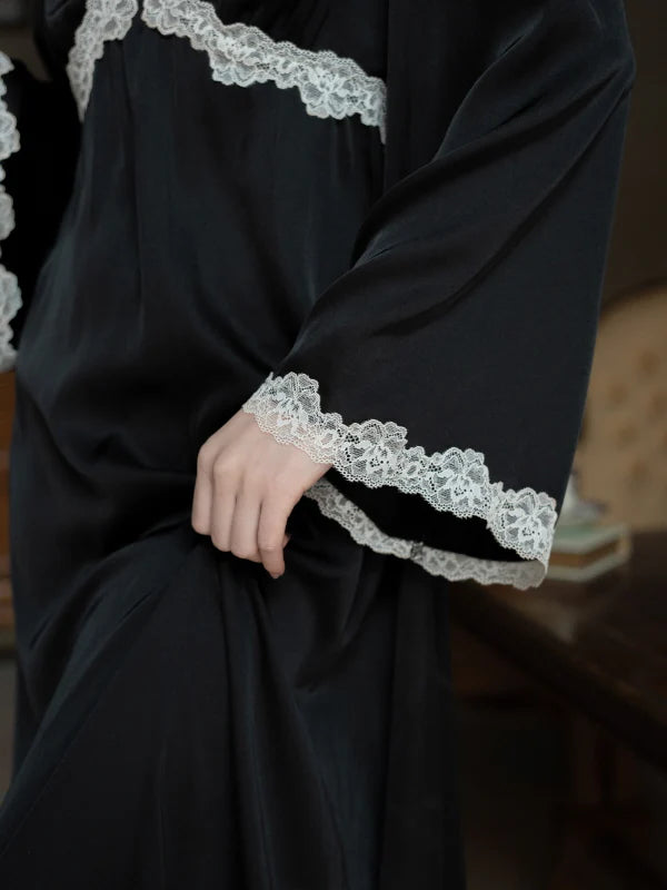 Midnight Poem Noir Lace Nightgown