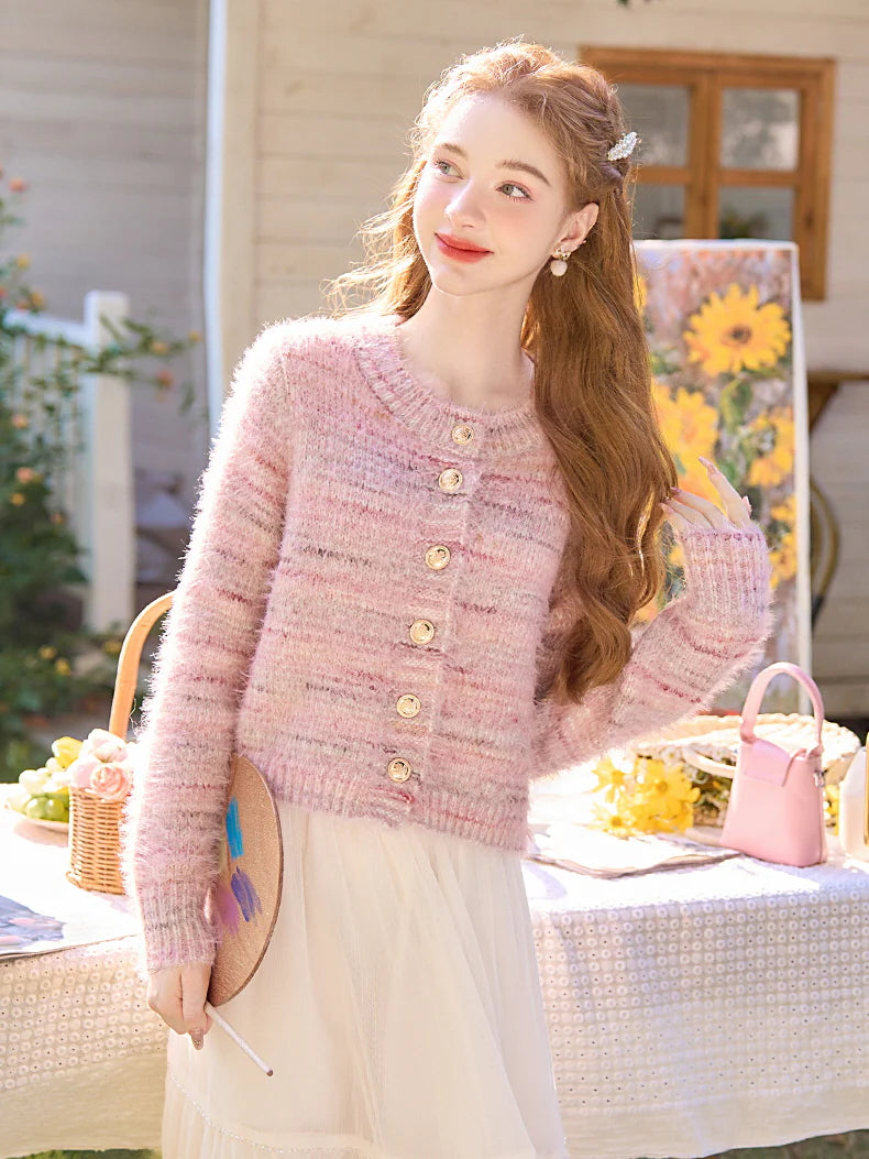 Cozy Dreamy Pink Knit Cardigan