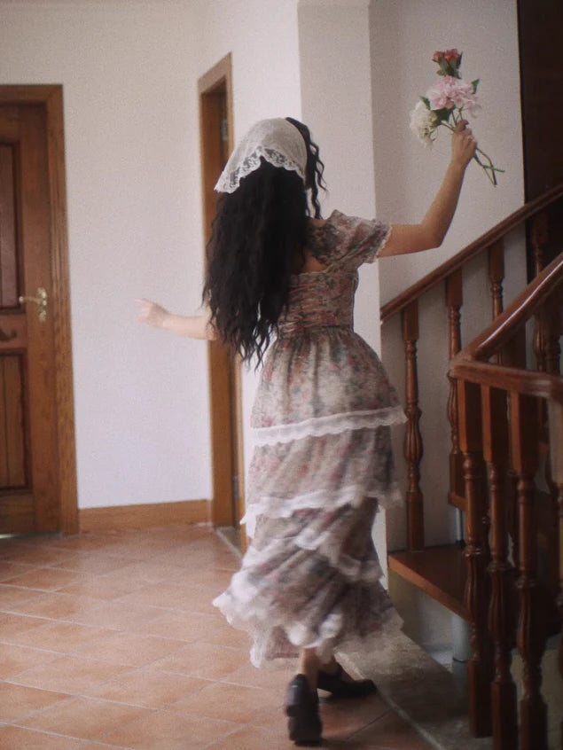 Antique Rose Lace Corset Dress