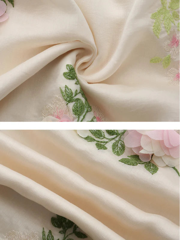 Blossom Whisper Embroidered Fairy Dress