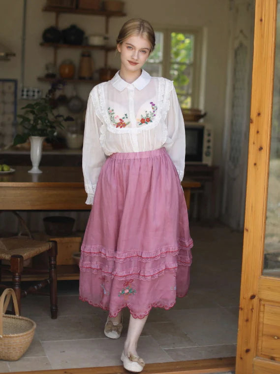 Blooming Petals Embroidered Blouse