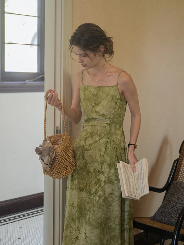 Olive Dream Linen Sundress