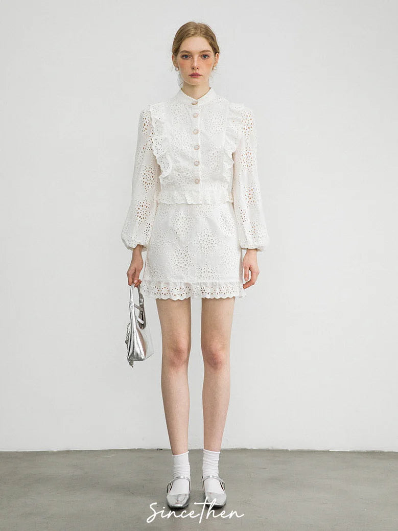 Lace Whisper - Cotton Two-Piece Dress