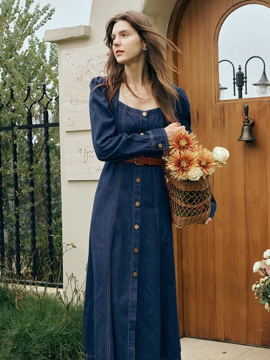 Vintage Indigo Denim Dress