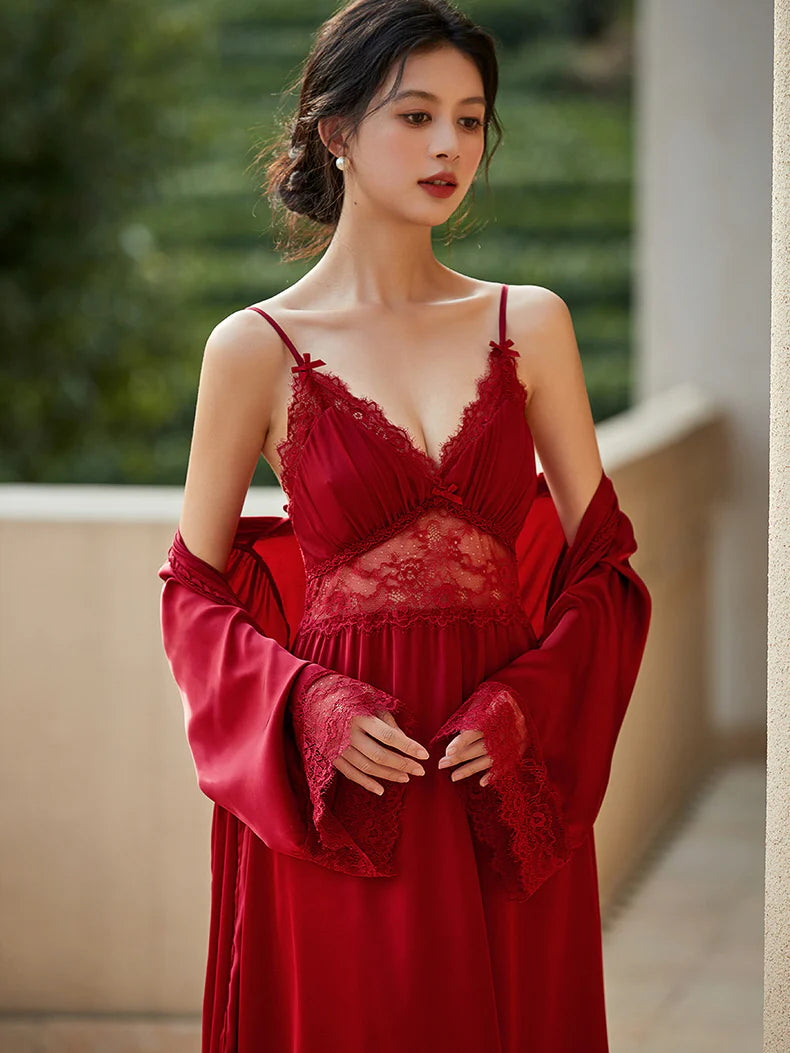 Grace's Lace Delight Nightgown Set