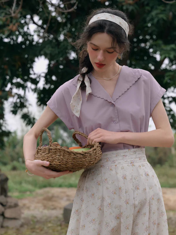 Lily's Summer Breeze Lavender Blouse