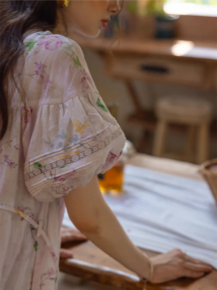 Lavender Meadow Floral Tiered Dress