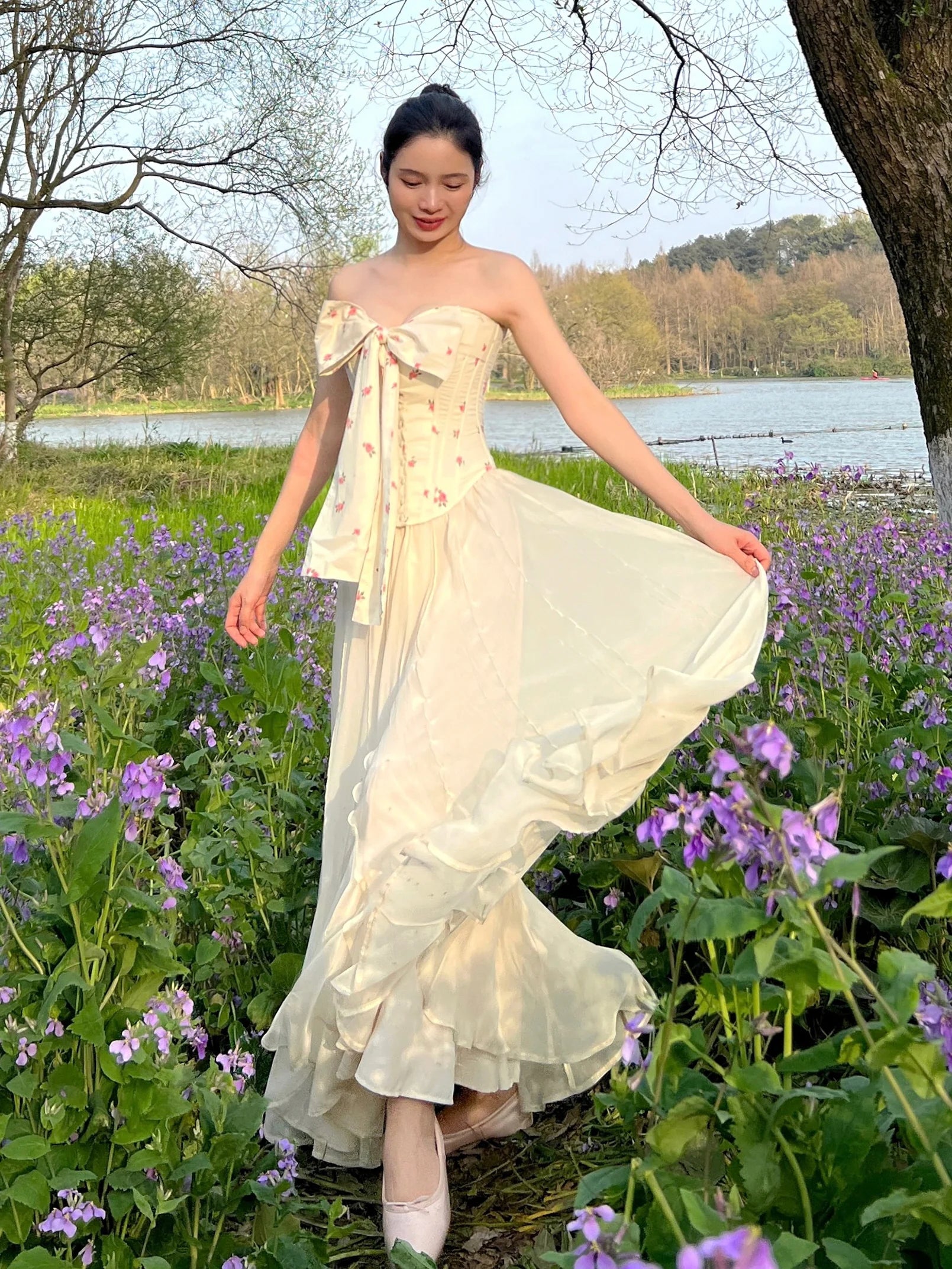 High-Waisted Fairy Chiffon Maxi Skirt