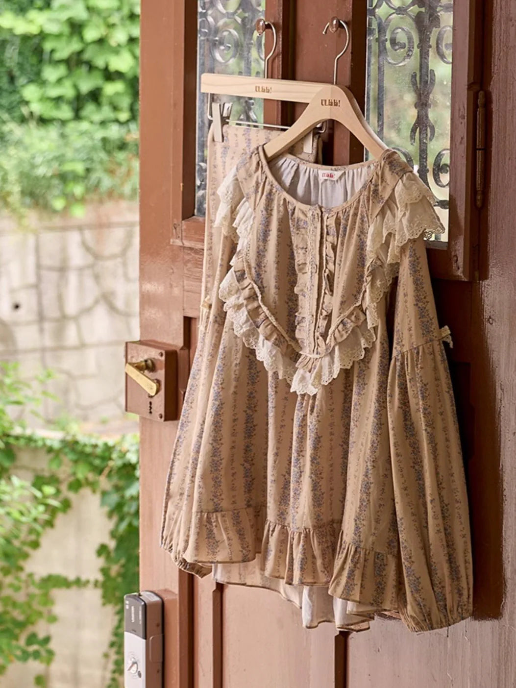 Vintage Ruffle Cotton Pajama Set