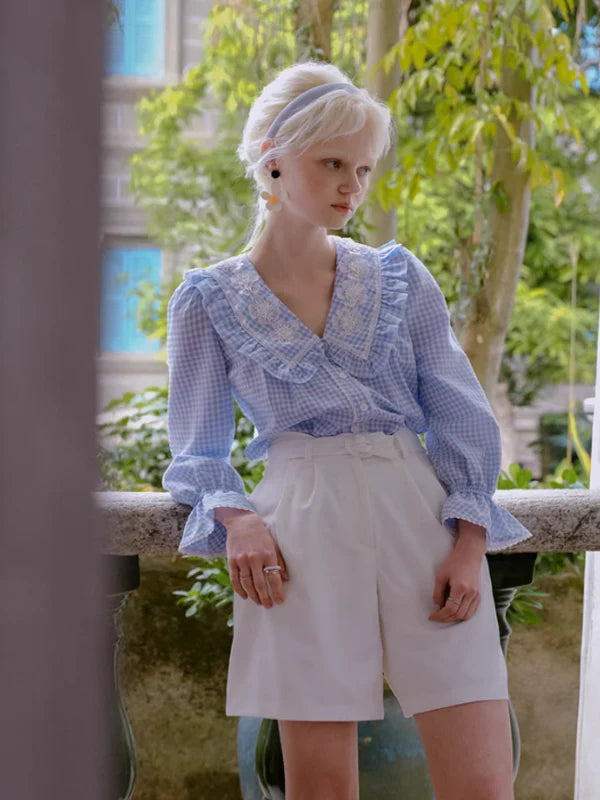 Blue Sky Checkered Dream Blouse