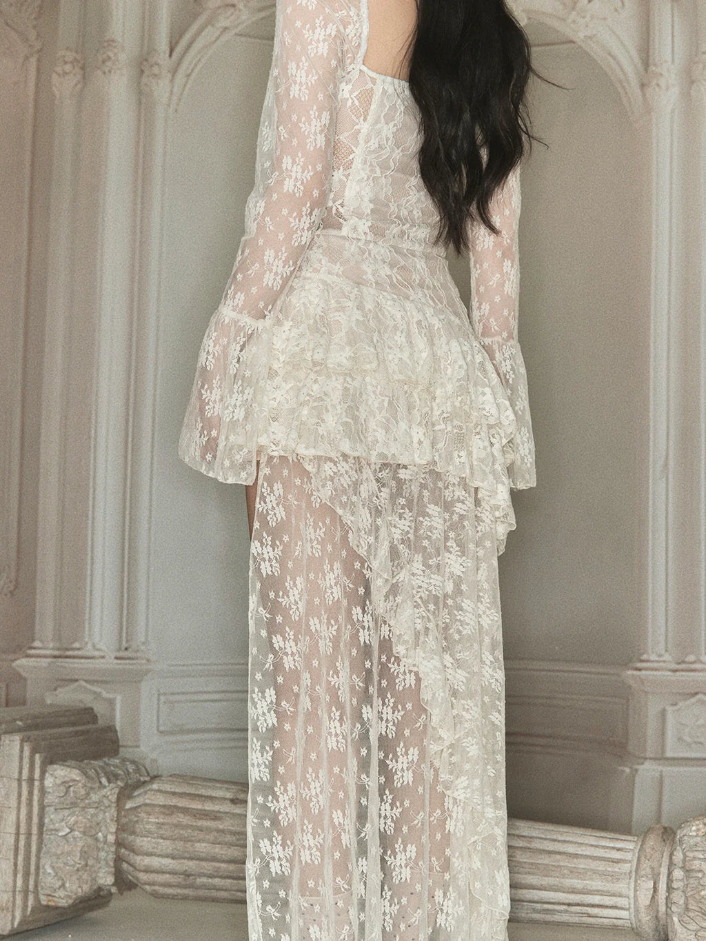 Ethereal Lace Layered Dress