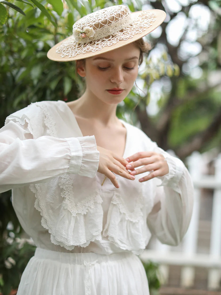 Lucy's Retro Floral Elegance Blouse
