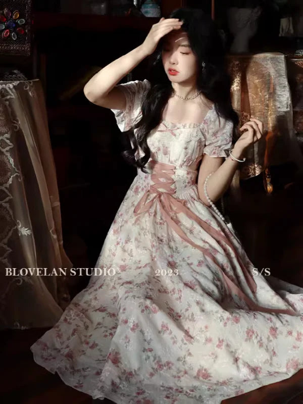 Enchanted Pink Blooms Princess Dress