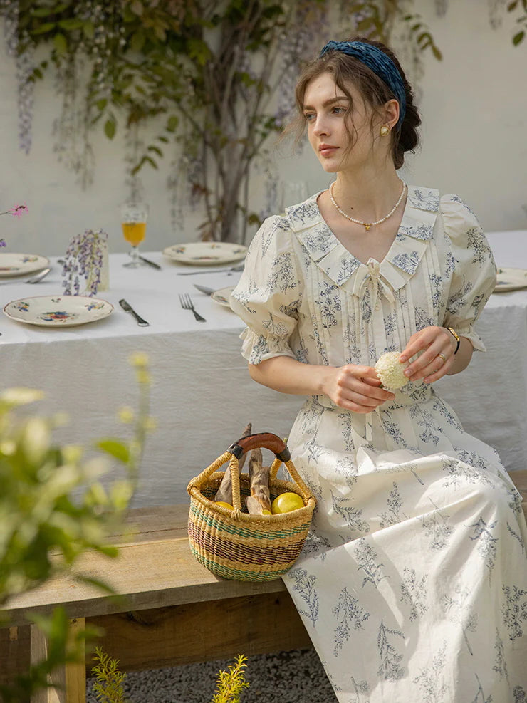 Emma's Sky Blossom Cottage Blouse