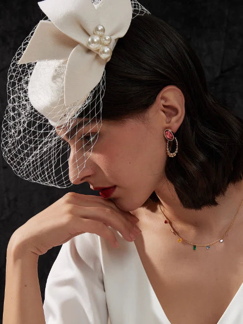 Vintage Garnet Loop Earrings