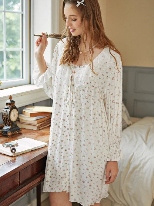 Floral Lace Nightgown Set