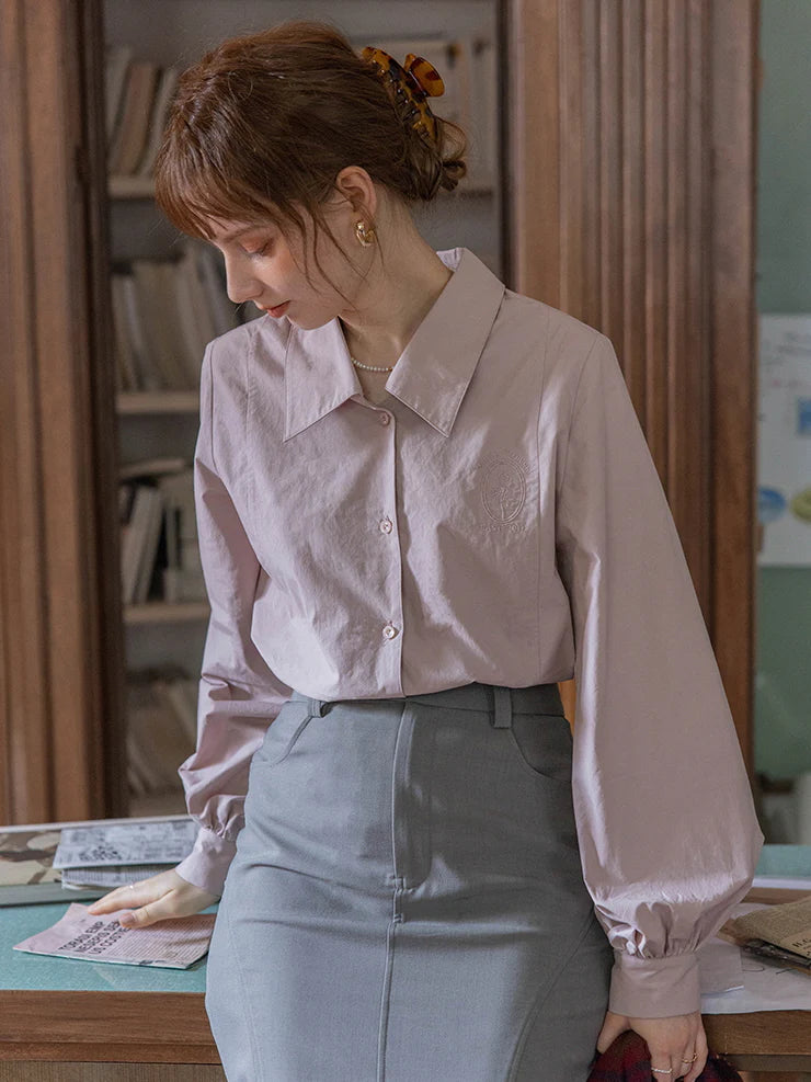 Lavender Blossom Embroidered Blouse