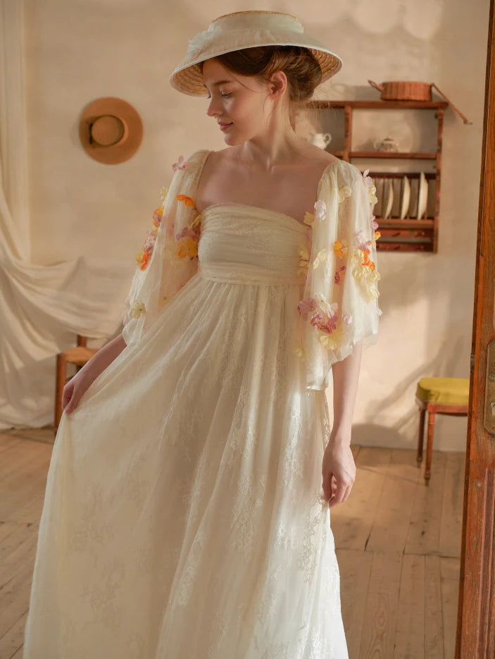 Floral Sleeves Enchanted Garden Bloom Dress