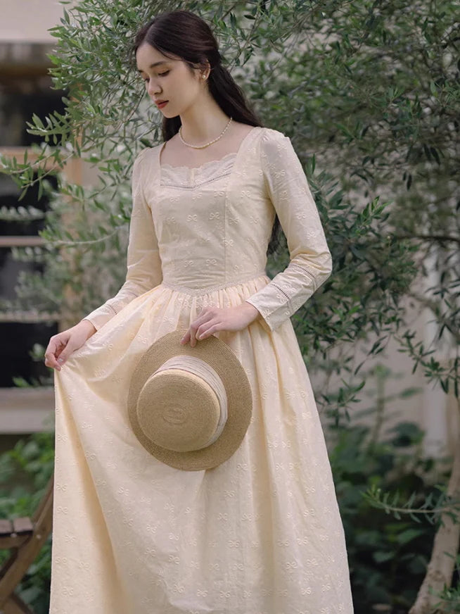 Timeless Elegance Cotton Embroidered Dress