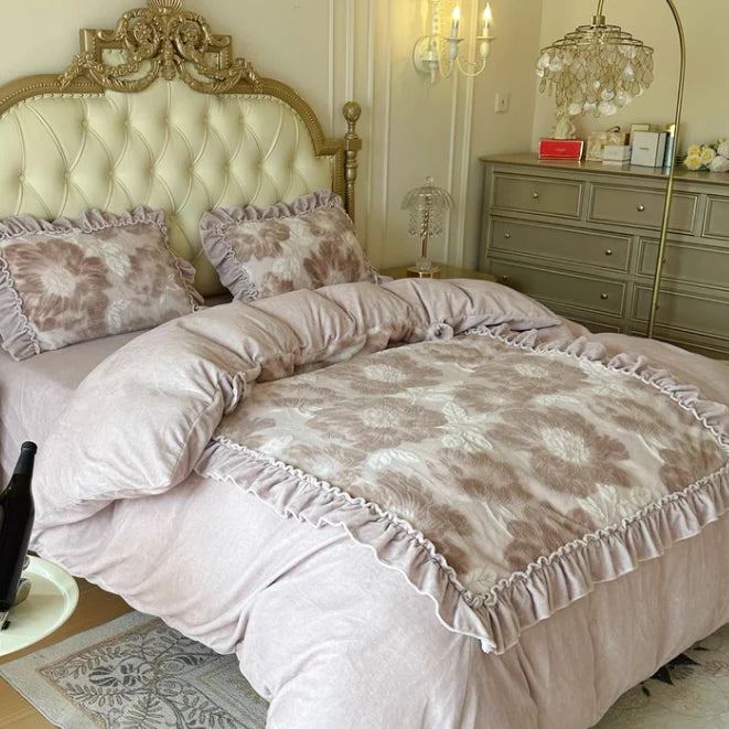 Blossom Velvet Floral Bedding Set