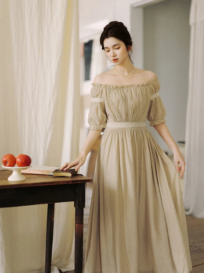 Whispering Meadow Off-Shoulder Dress