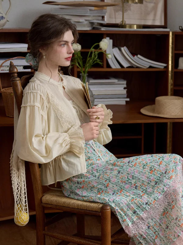 Nora's Ivory Elegance Blouse