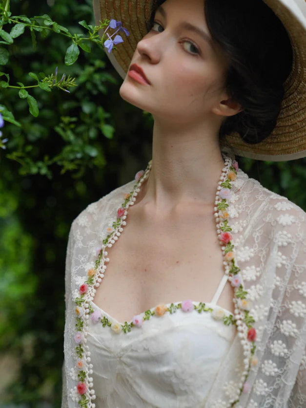 Garden Lace Bloom White Dress