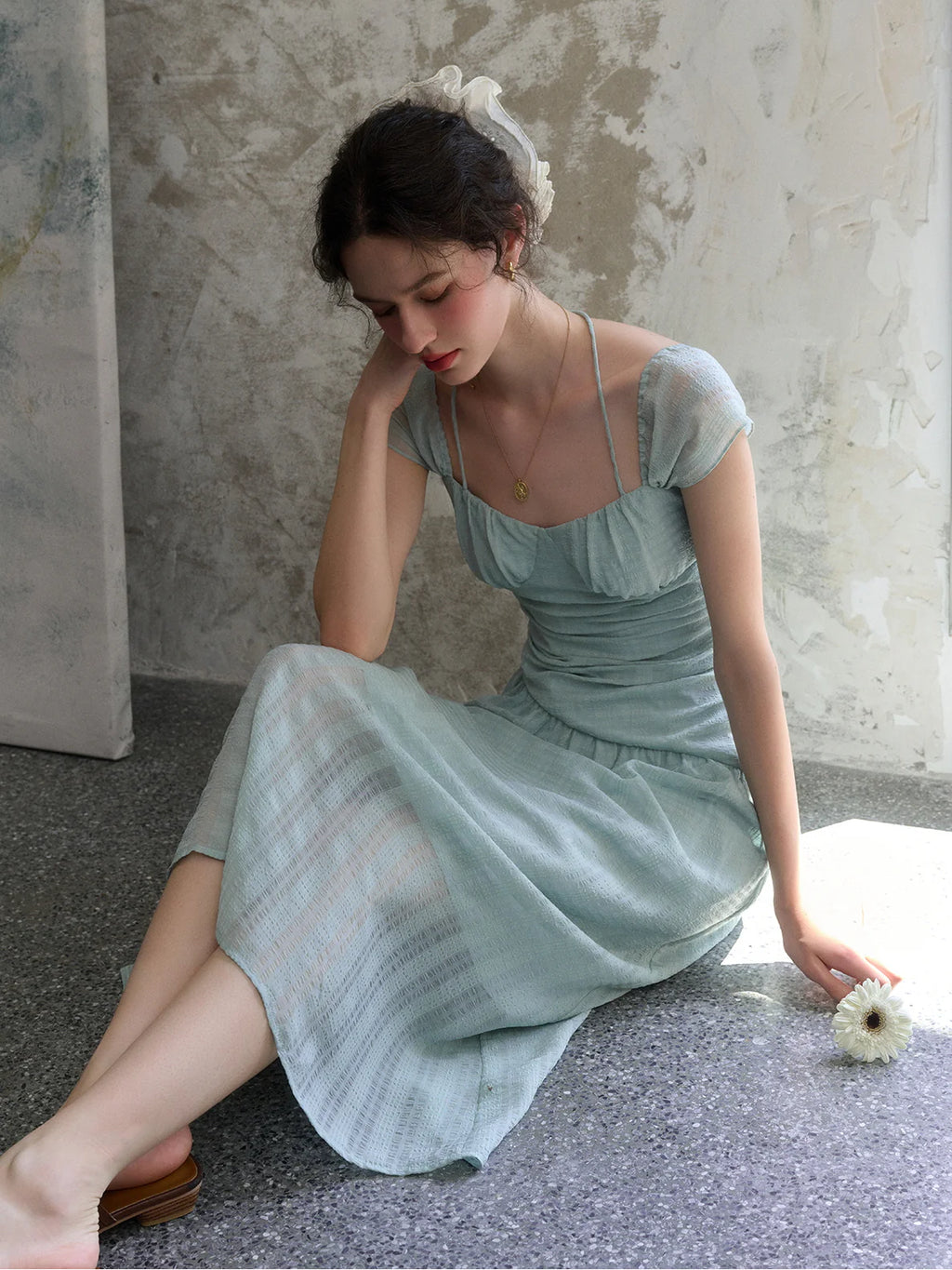 Chloe's Mint Blossom Summer Dress