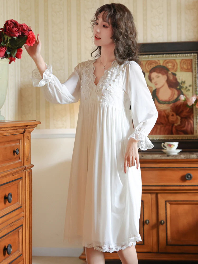 Vintage Dream Lace White Nightgown