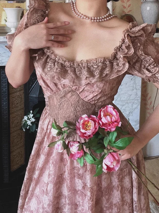 Regal Rose Vintage Lace Dress
