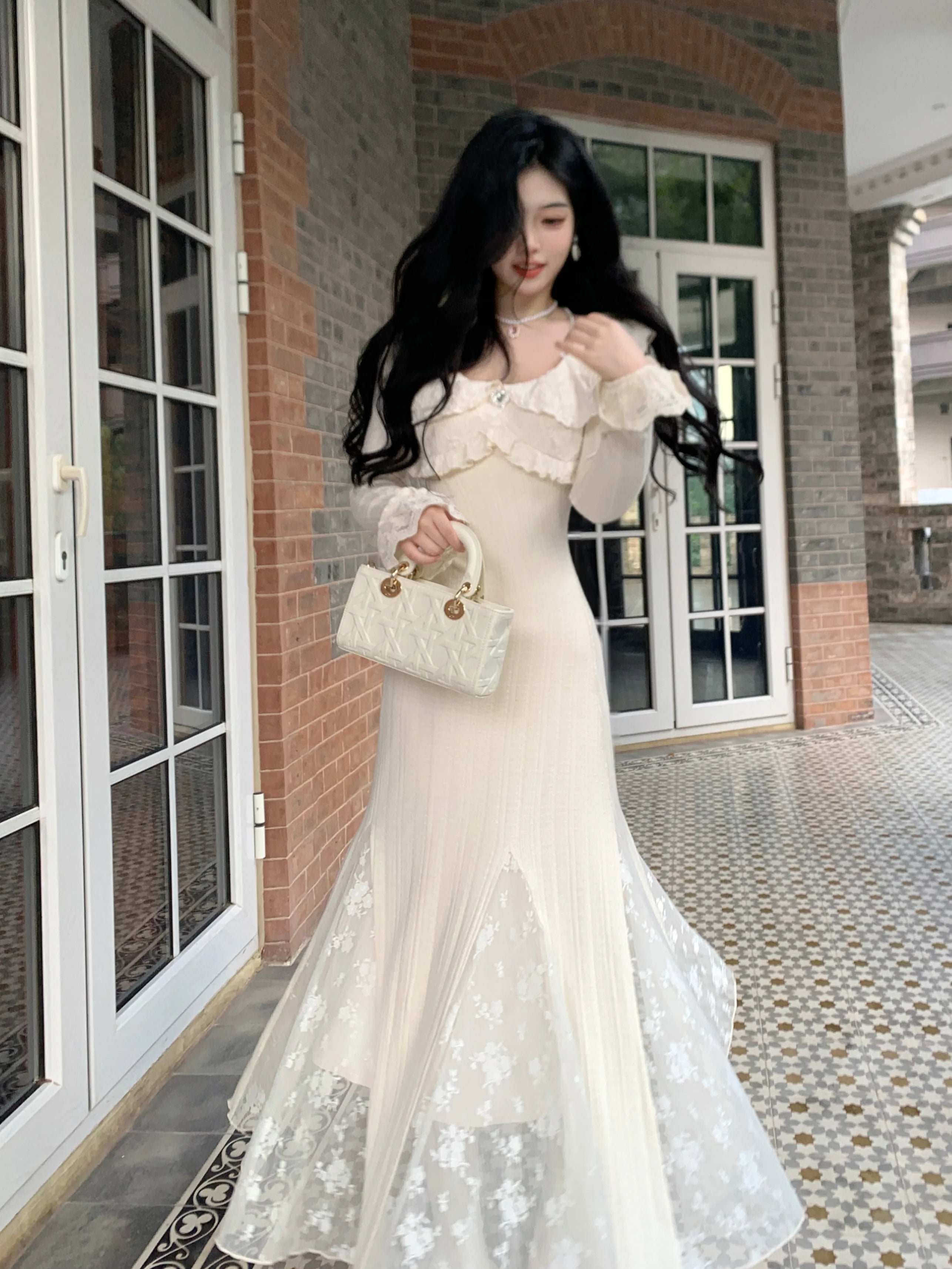 Princess Ruffle Lace Elegance Gown