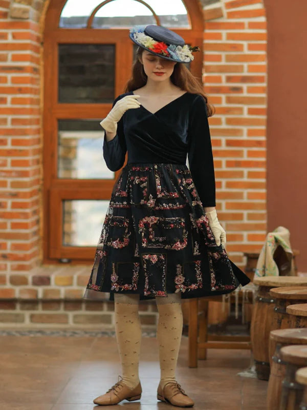 Velvety Symphony of Elegance Dress