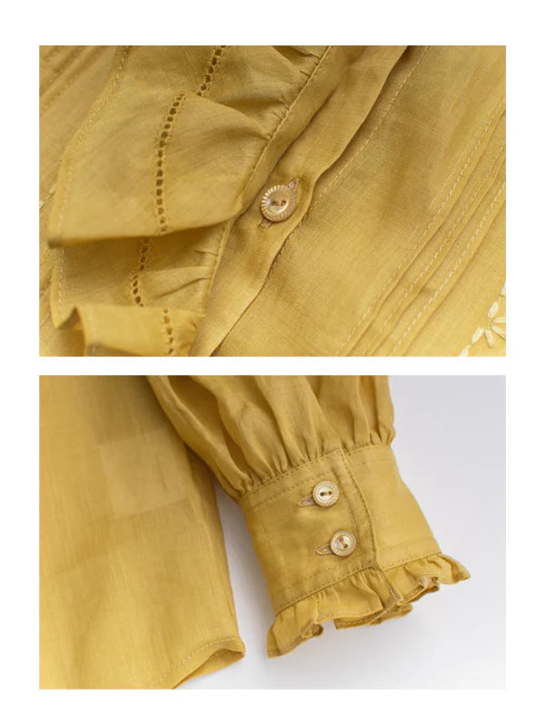 Golden Sunrise Ramie Blouse