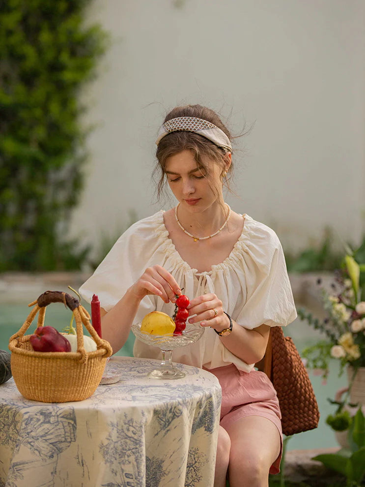 Olivia's White Puff-Sleeve Summer Blouse